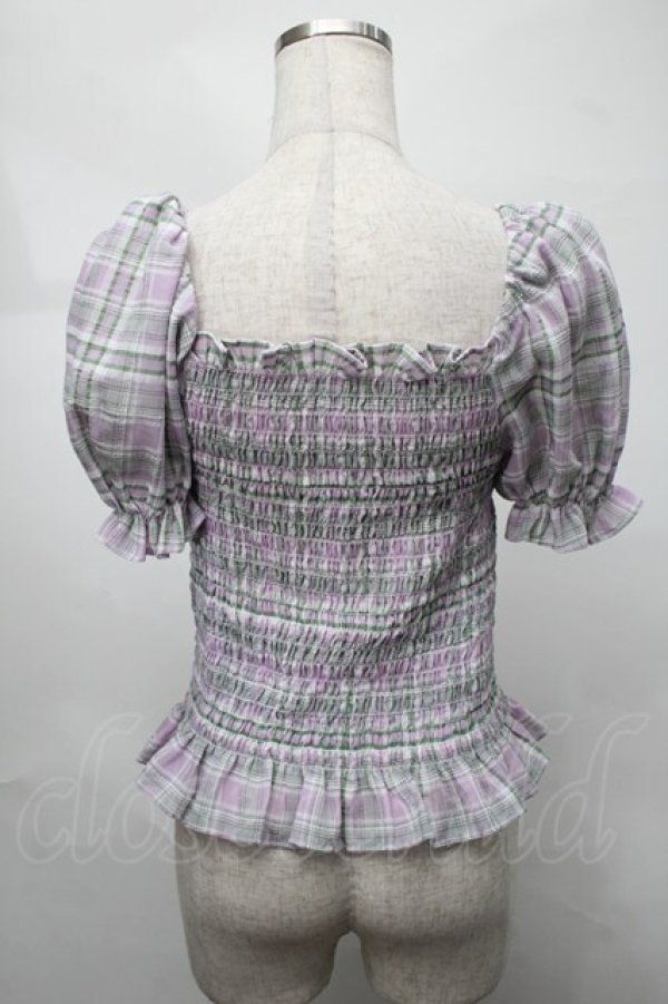 画像2: Candy Stripper / VOLUME SLEEVE SHIRRINGトップス 2 ラベンダー S-25-08-21-017-PU-TO-SZ-ZT504 (2)