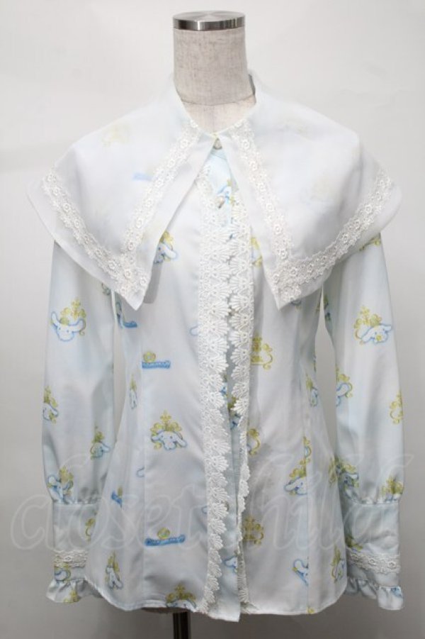 画像1: MIHO MATSUDA / [CINNAMOROLLコラボ]ブラウス・シャルル  サックス S-25-08-21-021-GO-BL-AS-ZT504 (1)