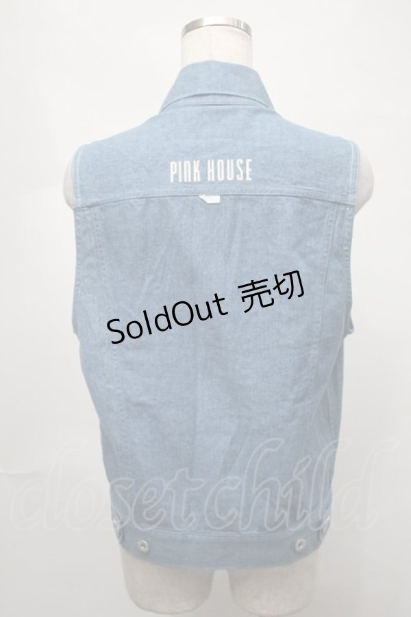 画像2: PINK HOUSE / デニムベスト  ブルー S-25-08-21-022-LO-TO-AS-ZT504 (2)