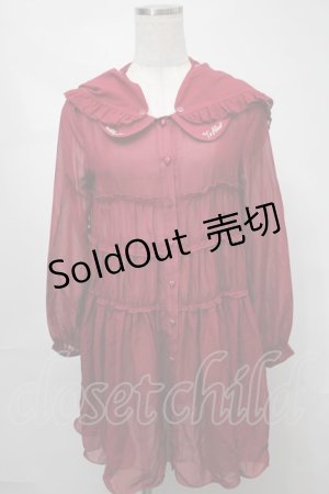 画像: To Alice / シフォンカーディガン  赤 S-25-08-21-032-LO-TO-AS-ZT504