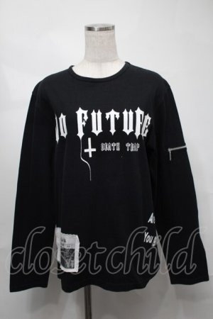 画像: no future / プリント長袖プルオーバー  黒 S-25-08-21-033-PU-TS-HR-ZS