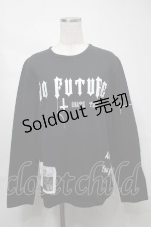 画像: no future / プリント長袖プルオーバー  黒 S-25-08-21-033-PU-TS-HR-ZS