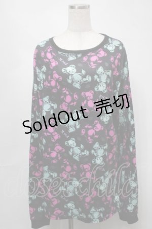 画像: Drug Honey / スケルトンテディカットソー  黒 S-25-08-21-038-PU-TO-AS-ZT504
