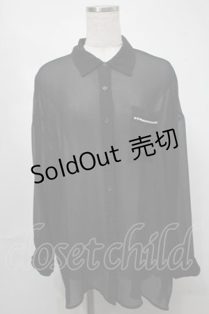 画像: Ank Rouge / シアーパールシャツ  黒 S-25-08-21-039-CA-BL-AS-ZS