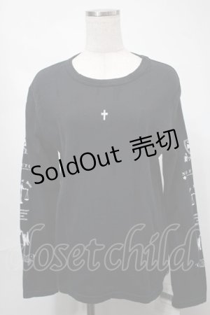 画像: no future / プリント長袖プルオーバー  黒 S-25-08-21-041-PU-TS-HR-ZS