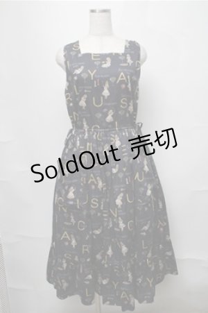 画像: Jane Marple / The nursery Aliceギャザードレス  紺 S-25-08-22-1037-JM-OP-AS-ZS