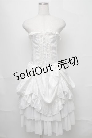 画像: ATELIER PIERROT / バッスルコルセットドレス  白 S-25-08-22-1048-EL-SK-HR-ZS