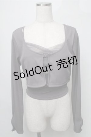画像: EATME / チュールドッキングキャミリブTOPセット  グレー S-25-08-22-1010-LO-BL-AS-ZS