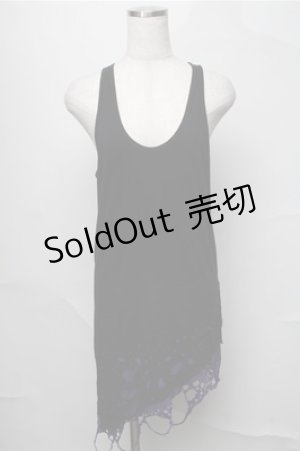 画像: CIVARIZE / Poisonous クラッシュ加工フェイクレイヤードタンクトップ 44 黒ｘ紫 S-25-08-22-1011-GO-TO-AS-ZS