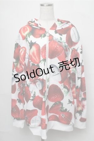 画像: TRAVAS TOKYO / 昇華ZIPパーカー  白ｘ赤 S-25-08-22-1014-PU-TO-AS-ZS
