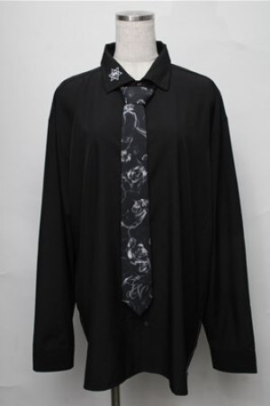 画像: CIVARIZE / ネクタイ付き刺繍デザインシャツ F ブラック S-25-08-22-1015-GO-BL-SZ-ZS
