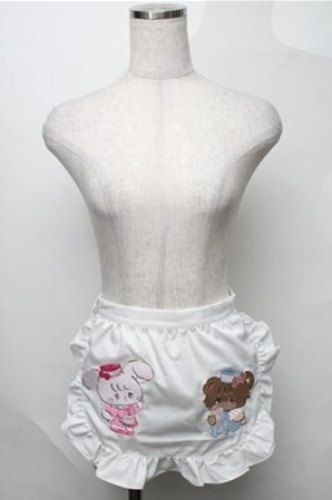 画像: axes femme kawaii / mikkoコラボ刺繍エプロン  白 S-25-08-22-1002-AX-SK-AS-ZS