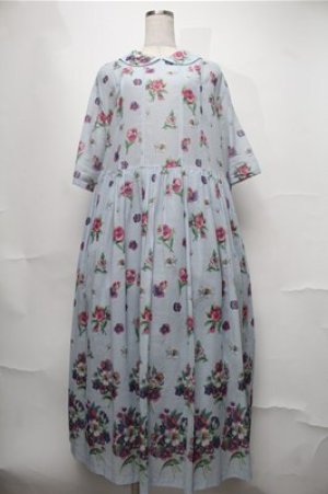 画像: Jane Marple Dans Le Salon / Viola gardenラウンドカラードレス  サックス S-25-08-22-1032-JM-OP-HR-ZS