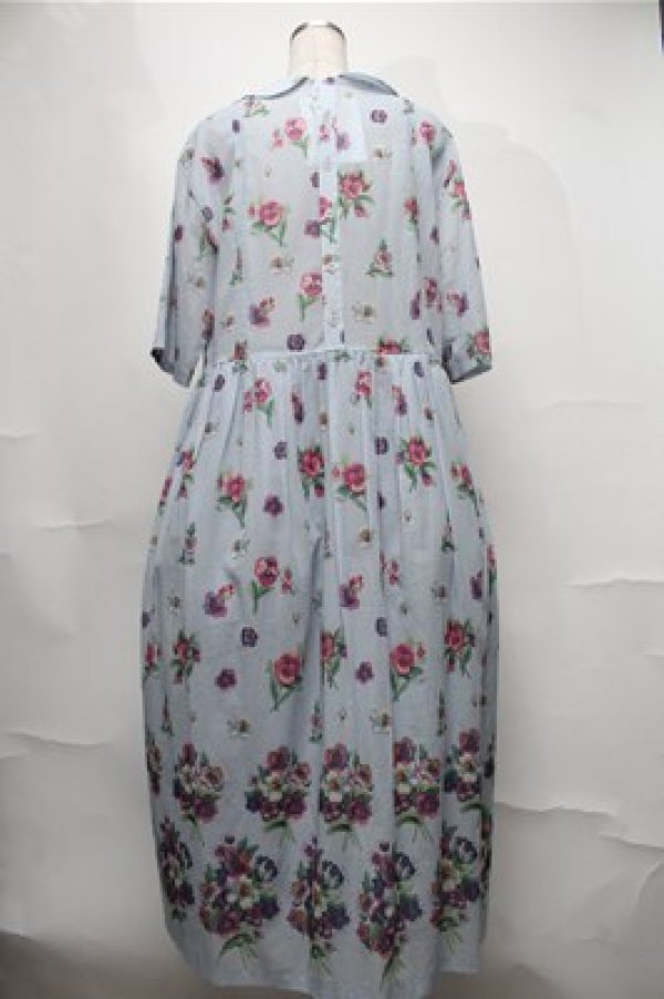 画像2: Jane Marple Dans Le Salon / Viola gardenラウンドカラードレス  サックス S-25-08-22-1032-JM-OP-HR-ZT352 (2)