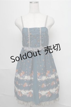 画像: axes femme / プリントシフォンキャミワンピース  グリーン S-25-08-25-046-AX-OP-HR-ZS