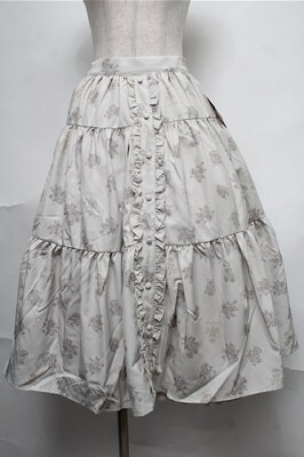 画像1: m petit by misako / MSKハナガラリバーシブルボリュームスカート S オフ S-25-08-25-053-LO-SK-AS-ZS (1)