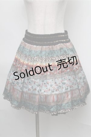 画像: axes femme / アンティーク花柄スカート  ブルー S-25-08-25-055-AX-SK-HR-ZS