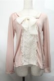 画像1: axes femme / シフォンボウタイトップス  ピンク S-25-08-25-011-AX-TO-HR-ZS (1)