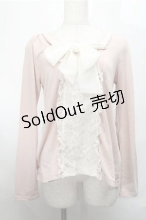 画像: axes femme / シフォンボウタイトップス  ピンク S-25-08-25-011-AX-TO-HR-ZS