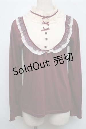 画像: axes femme / 3つリボンブロッキングプルオーバー  エンジ S-25-08-25-015-AX-TO-HR-ZS