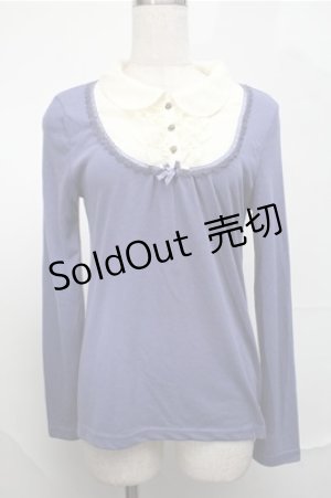 画像: axes femme / 重ね着風カットソー  ブルー S-25-08-25-016-AX-TO-HR-ZS