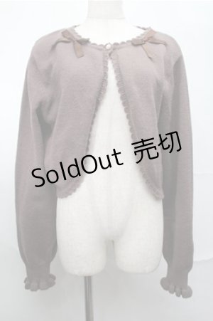 画像: m petit by misako / リボンニットボレロ L ブラウン S-25-08-25-023-LO-TO-AS-ZS