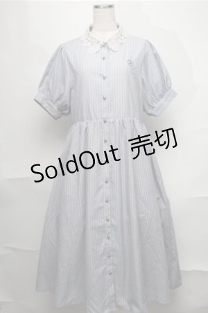 画像: m petit by misako / ストライプワンピース  サックス S-25-08-25-032-LO-OP-HR-ZS