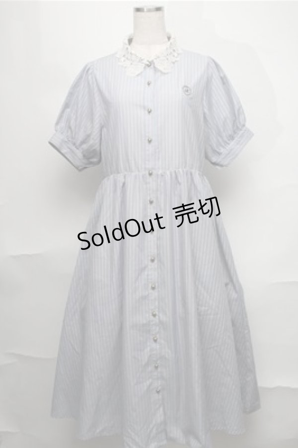 画像1: m petit by misako / ストライプワンピース  サックス S-25-08-25-032-LO-OP-HR-ZS (1)