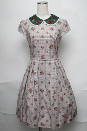 画像: Jane Marple / ローズブーケワンピース  ピンクｘグリーン S-25-08-25-037-JM-OP-AS-ZS