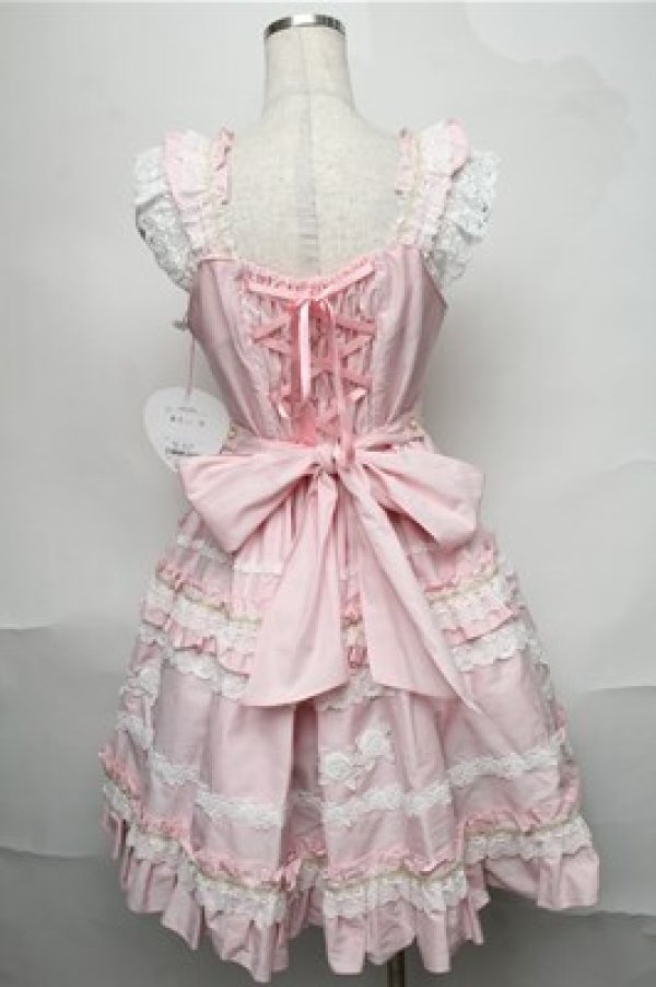 画像2: BABY,THE STARS SHINE BRIGHT / Rose Lace Rococoジャンパースカート  ピンク S-25-08-25-039-BA-OP-AS-ZS (2)