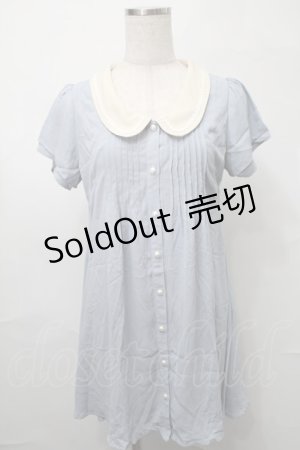 画像: LODISPOTTO / バイカラーシャツワンピース  サックス S-25-08-26-044-LO-OP-HR-ZT100