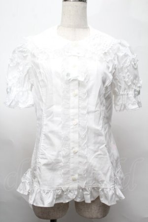画像: Angelic Pretty / Frill Heart半袖ブラウス  白 S-25-08-26-014-AP-BL-HR-ZS
