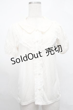 画像: axes femme / レース使いブラウス風半袖プルオーバー  キナリ S-25-08-26-020-AX-TO-HR-ZS