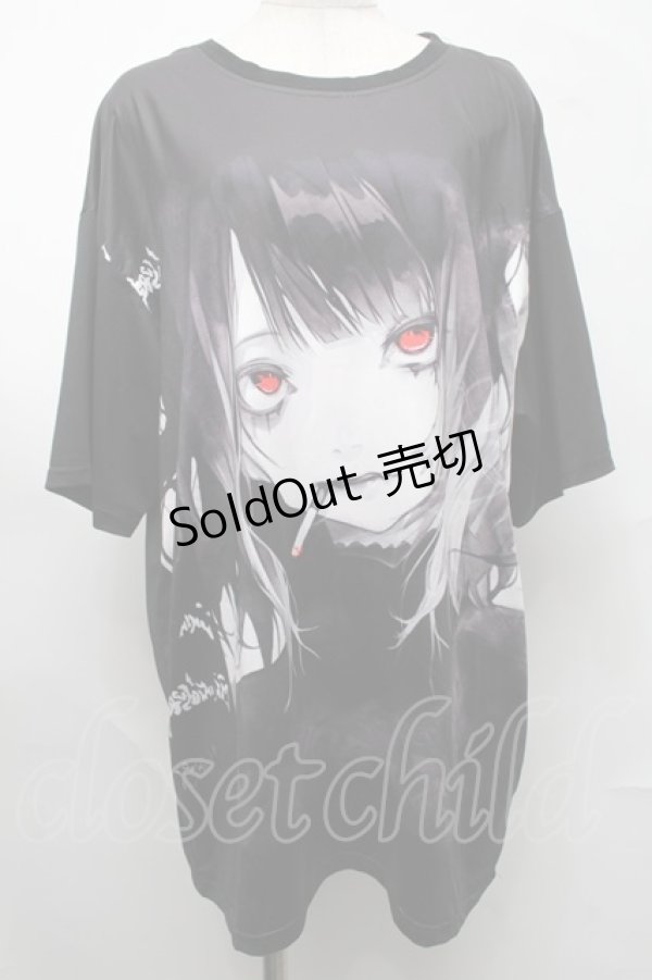 画像1: NieR Clothing / 転写Tシャツ  黒 S-25-08-26-031-PU-TS-HR-ZY (1)