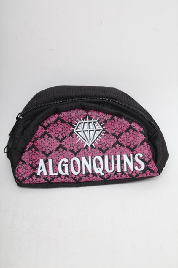 画像1: ALGONQUINS / ポーチ  黒Ｘピンク S-25-08-27-001-AL-ZA-HR-ZTK025 (1)