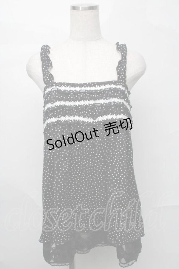 画像1: axes femme /  ドットキャミソール  黒ｘ白 S-25-08-27-037-AX-TO-ET-ZS (1)