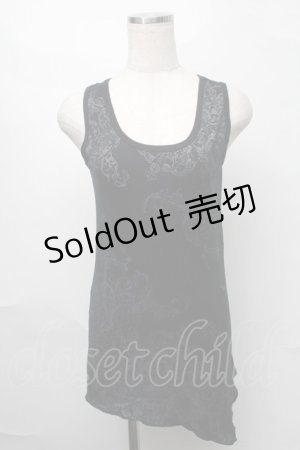 画像: ALGONQUINS / プリントタンクトップ  黒 S-25-08-27-038-AL-TO-HR-ZS