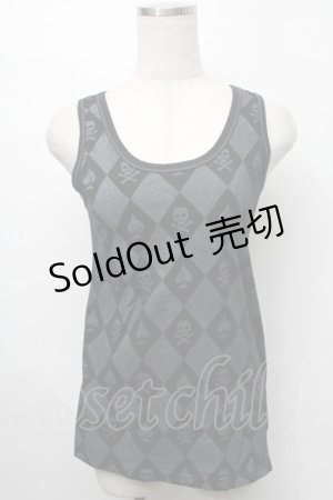 画像: ALGONQUINS / プリントタンクトップ  黒 S-25-08-27-039-AL-TO-HR-ZS