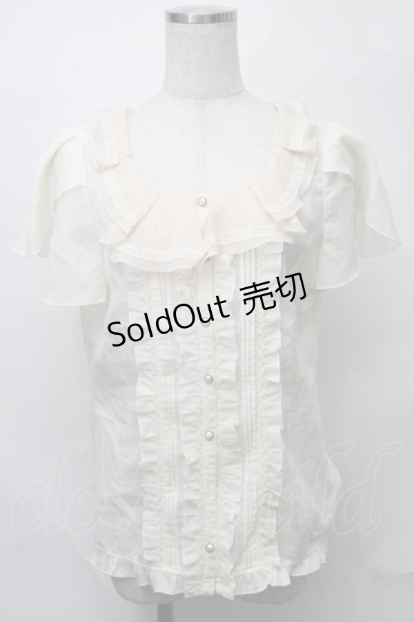 画像1: axes femme / レースフリルブラウス   S-25-08-27-018-AX-BL-AS-ZS (1)