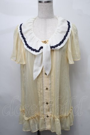 画像: axes femme / Aラインセーラーブラウス M イエロー S-25-08-27-027-AX-BL-SZ-ZS