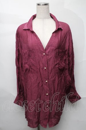 画像: axes femme / シアー素材シャツ M ワイン S-25-08-27-033-AX-BL-SZ-ZS