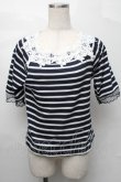 画像1: axes femme / トップス  紺ｘ白 S-25-08-27-034-AX-TO-AS-ZS (1)