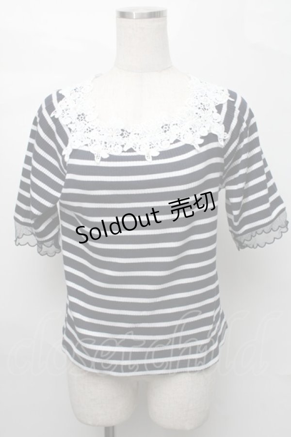 画像1: axes femme / トップス  紺ｘ白 S-25-08-27-034-AX-TO-AS-ZS (1)