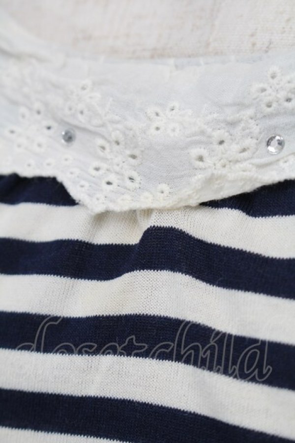 画像4: axes femme / トップス  紺ｘオフ S-25-08-27-035-AX-TO-AS-ZS (4)
