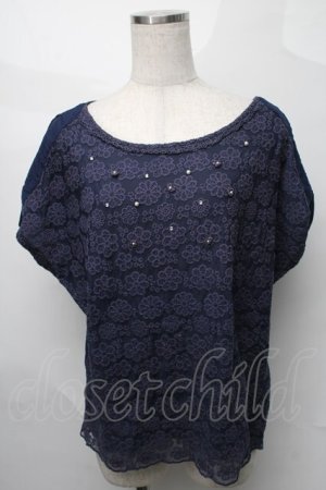 画像: axes femme / トップス  紺 S-25-08-27-036-AX-TO-AS-ZS