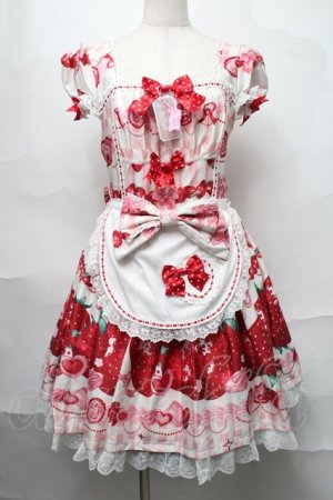 画像: Dream Lolita(海外ロリータ) / Strawberry Creamジャンパースカート  ピンク S-25-08-28-044-LO-OP-HR-ZS