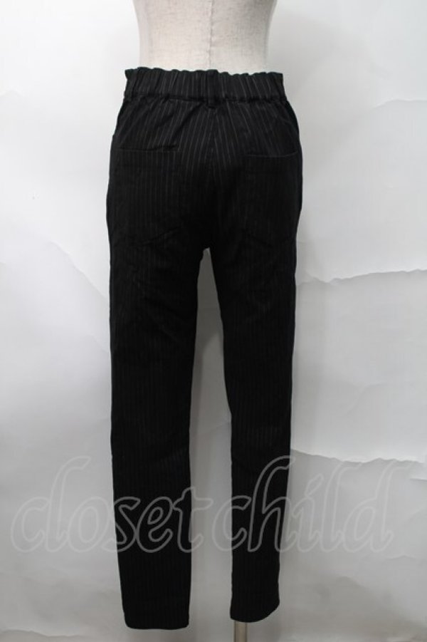 画像2: NieR / ストライプスキニーパンツ  黒 S-25-08-28-054-EL-PA-HR-ZT266 (2)