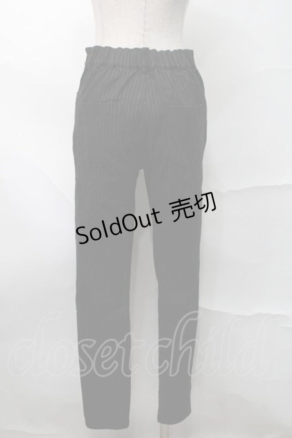 画像2: NieR / ストライプスキニーパンツ  黒 S-25-08-28-054-EL-PA-HR-ZT266 (2)