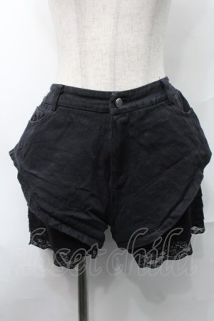 画像: NieR Clothing / レース切替パンツ  黒 S-25-08-28-055-PU-PA-HR-ZS