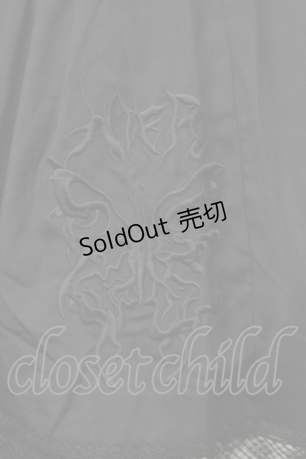 画像3: NieR Clothing / 刺繍フレアスカート  黒 S-25-08-28-056-PU-SK-HR-ZT355 (3)